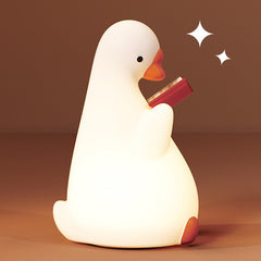 Goose Silicone Squishy Night Light Gift Cute Reading Red Book for Bedroom Desk Perfect Gift