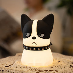 French Bulldog Silicone Squishy Night Light Cool Expression LED Lamp Perfect Gift