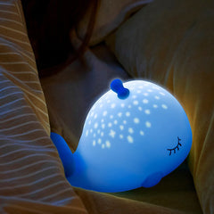 Whale with Water Spout and Ocean Dream Style Silicone Squishy Night Light Gift Cute Rounded Perfect Gift