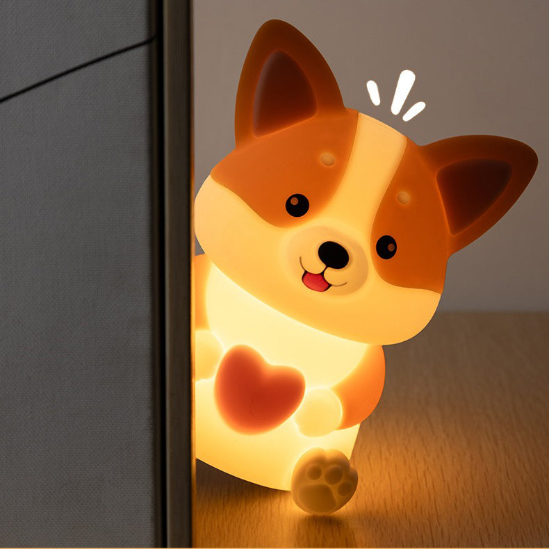 Corgi with Heart Silicone Night Light Cute Puppy Paw Pads Cozy Decor Perfect Gift Corgi with Heart Silicone Night Light Cute Puppy Paw Pads Cozy Decor Perfect Gift