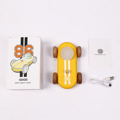 GOOD KART NIGHT LIGHT – Wooden Go Kart LED Table Lamp with RGB & Warm Light, Dimmable Bedside Ambient Light, Rechargeable Decorative Night Lamp