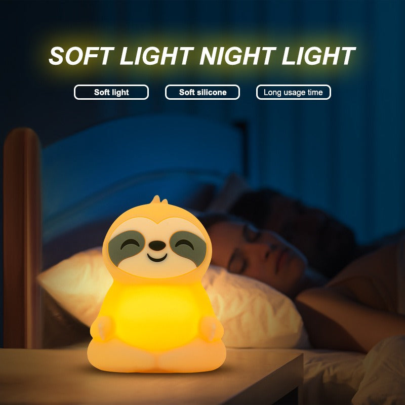 Huggwaii Meditating Sloth Squishy Silicone  Calm Glow Night Light Sitting Pose Lamp Perfect Gift Huggwaii Meditating Sloth Squishy Silicone  Calm Glow Night Light Sitting Pose Lamp Perfect Gift
