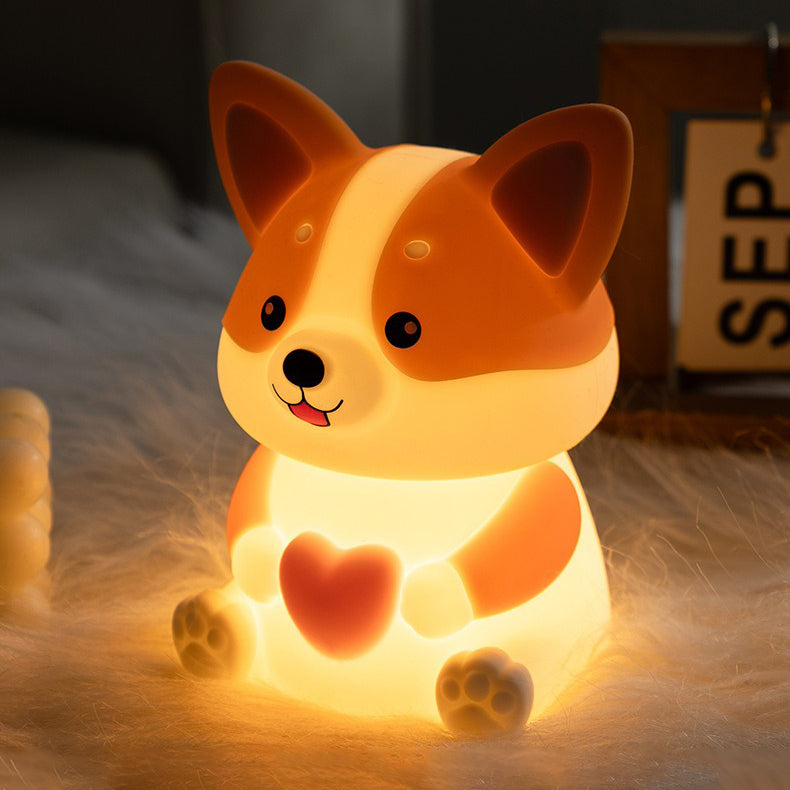 Corgi with Heart Silicone Night Light Cute Puppy Paw Pads Cozy Decor Perfect Gift Corgi with Heart Silicone Night Light Cute Puppy Paw Pads Cozy Decor Perfect Gift