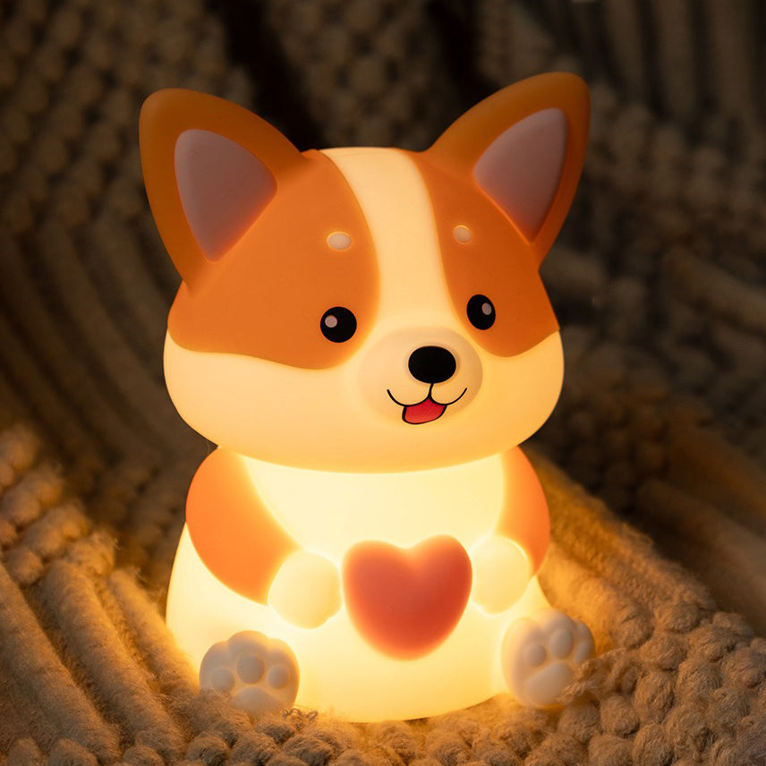 Corgi with Heart Silicone Night Light Cute Puppy Paw Pads Cozy Decor Perfect Gift Corgi with Heart Silicone Night Light Cute Puppy Paw Pads Cozy Decor Perfect Gift