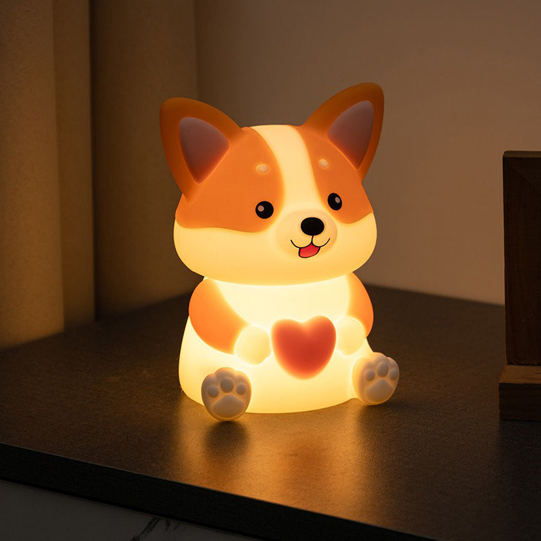 Corgi with Heart Silicone Night Light Cute Puppy Paw Pads Cozy Decor Perfect Gift Corgi with Heart Silicone Night Light Cute Puppy Paw Pads Cozy Decor Perfect Gift