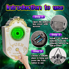 One-Eyed Halloween Doorbell Haunted Castle Wall Hanging with Moving Eye Ring Sound Effect