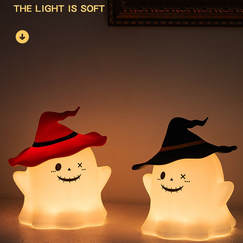 Ghost Halloween Silicone Night Light Witch Hat Cute Spooky Lamp Holiday Gift Ghost Halloween Silicone Night Light Witch Hat Cute Spooky Lamp Holiday Gift