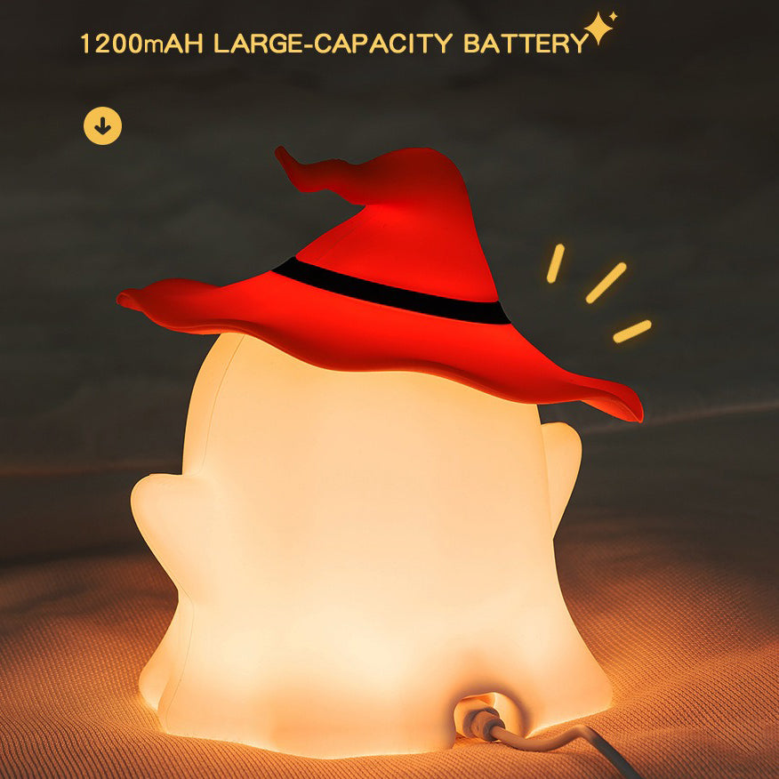 Ghost Halloween Silicone Night Light Witch Hat Cute Spooky Lamp Holiday Gift Ghost Halloween Silicone Night Light Witch Hat Cute Spooky Lamp Holiday Gift