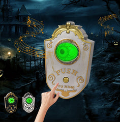 One-Eyed Halloween Doorbell Haunted Castle Wall Hanging with Moving Eye Ring Sound Effect