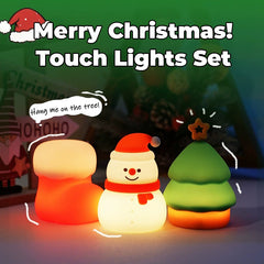 Set Christmas Edition Silicone Squishy Night Light Holiday Glow Gift-Ready Seasonal