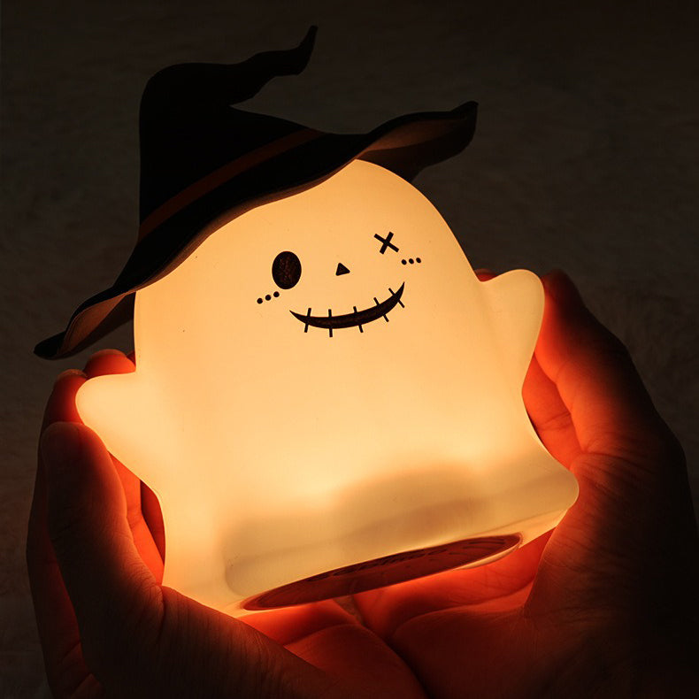 Ghost Halloween Silicone Night Light Witch Hat Cute Spooky Lamp Holiday Gift Ghost Halloween Silicone Night Light Witch Hat Cute Spooky Lamp Holiday Gift
