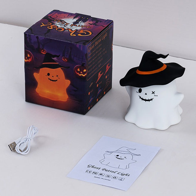 Ghost Halloween Silicone Night Light Witch Hat Cute Spooky Lamp Holiday Gift Ghost Halloween Silicone Night Light Witch Hat Cute Spooky Lamp Holiday Gift