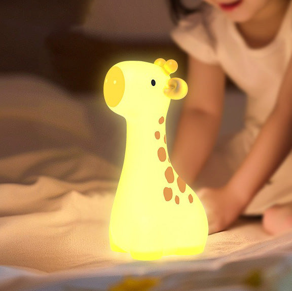 Giraffe Cute Spot Squishy Silicone Night Light Gentle Glow Animal Perfect for Gift