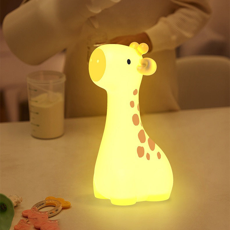 Giraffe Cute Spot Squishy Silicone Night Light Gentle Glow Animal Perfect for Gift