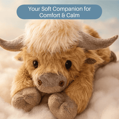 Highland Cow Plush Cattle Stuffed Animals, Microwavable, Pain Stress Relief, Anxiety, Women Kid Bedtime Best Gift