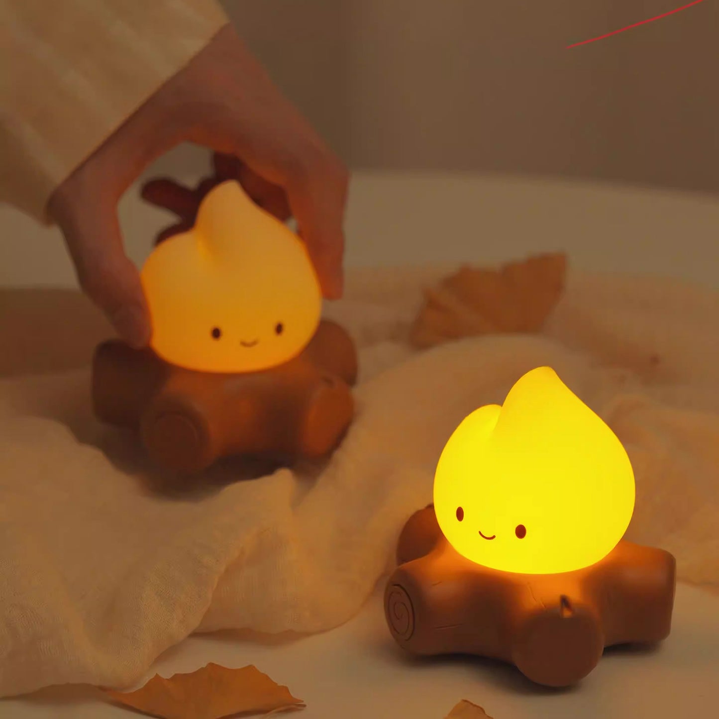 Campfire Cute Flame Night Light Playful Face Cozy Perfect Gift