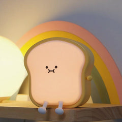 Toast Silicone Squishy Night Light for Desk Kawaii Bread Lamp Perfect Gift