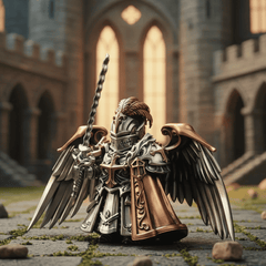 Crimson Templer Sammlerfigur Abnehmbare Bronze-Kupfer Ritterstatue