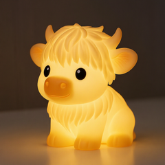 Highland Cow Silicone Squishy LED Night Light - Perfect Gift for Kids and Girls