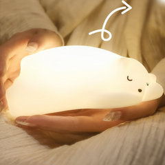 Veilleuse LED en silicone souple en forme d'ours polaire - Cadeau idéal pour les enfants et les filles