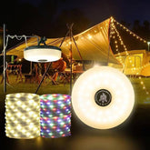 RGB Camping Lights Disk Light with Retractable LED Strip Magnetic & Portable