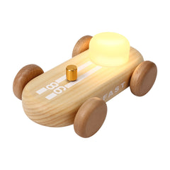 GOOD KART NIGHT LIGHT – Wooden Go Kart LED Table Lamp with RGB & Warm Light, Dimmable Bedside Ambient Light, Rechargeable Decorative Night Lamp