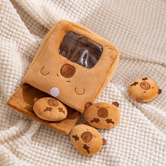 Capy Bread Bag with 4 Mini Capy Plush Cute Gift