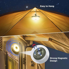 RGB Camping Lights Disk Light with Retractable LED Strip Magnetic & Portable