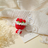 Mini Crochet Rose Bouquet Keychain - add a warm gift for her