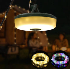RGB Camping Lights Disk Light with Retractable LED Strip Magnetic & Portable