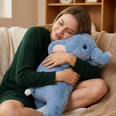 MeWaii® 5lbs Elephant Weighted Stuffed Animal – Microwavable Plush Heating Pad for Removable Inner Pad, Relaxing Best Gift