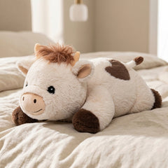 MeWaii® 5lbs Cow Weighted Stuffed Animal – Microwavable Plush Heating Pad for Removable Inner Pad, Best Gift Kids & Adults