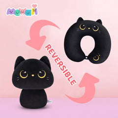 MeWaii® Flip Pillow Black Cat Reversible Throw Pillow Neck Pillow Kawaii Plush Pillow Squish Toy