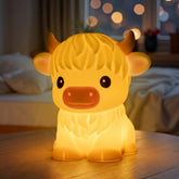 Veilleuse LED en silicone souple en forme de vache des Highlands - Cadeau idéal pour les enfants et les filles