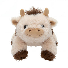 MeWaii® Brown Cow Fuzzy Long Haired Weighted Stuffed Animal