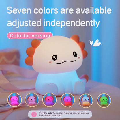 Axolotl Adorable Squishy Silicone Soft Night Light Lamp Best Gift for Girls Kids