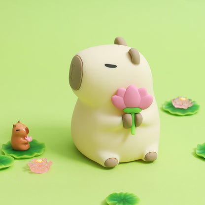 Veilleuse en silicone souple en forme de fleur de Capybara – Cadeau idéal pour les enfants et les filles
