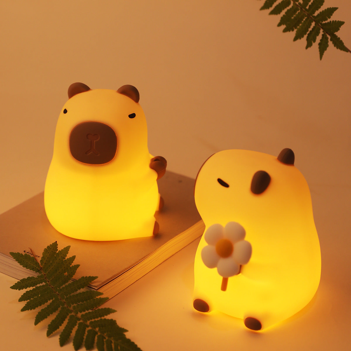 Veilleuse en silicone souple en forme de fleur de Capybara – Cadeau idéal pour les enfants et les filles