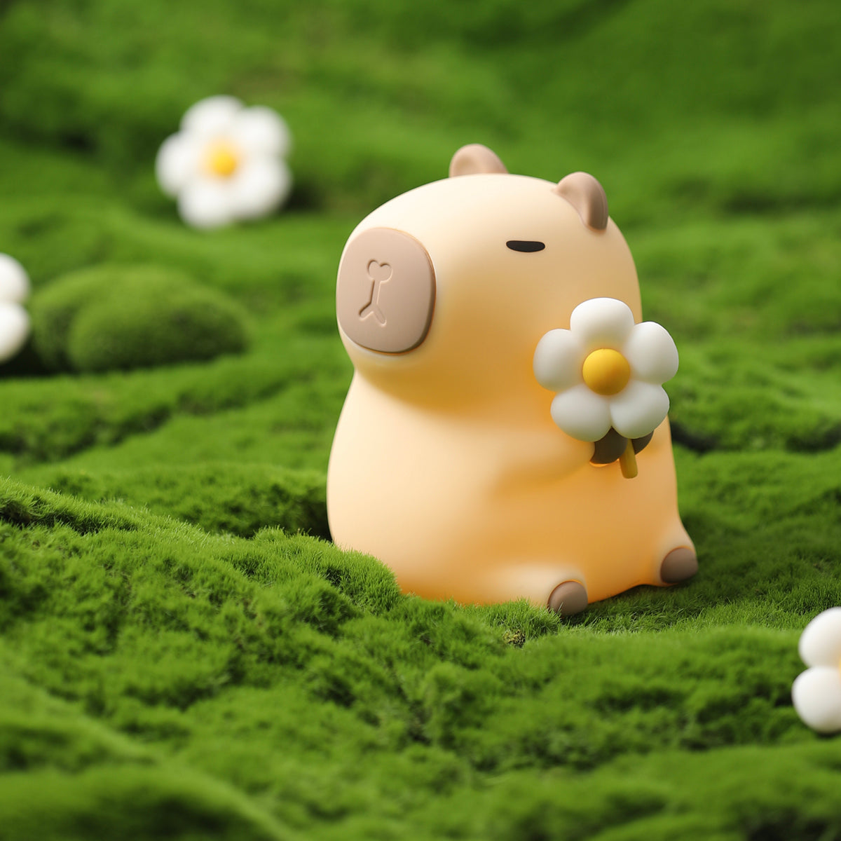 Veilleuse en silicone souple en forme de fleur de Capybara – Cadeau idéal pour les enfants et les filles