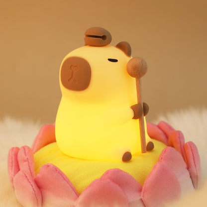 Veilleuse en silicone souple en forme de fleur de Capybara – Cadeau idéal pour les enfants et les filles