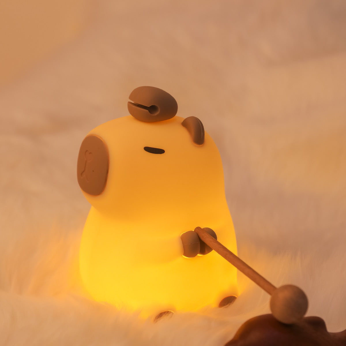 Veilleuse en silicone souple en forme de fleur de Capybara – Cadeau idéal pour les enfants et les filles