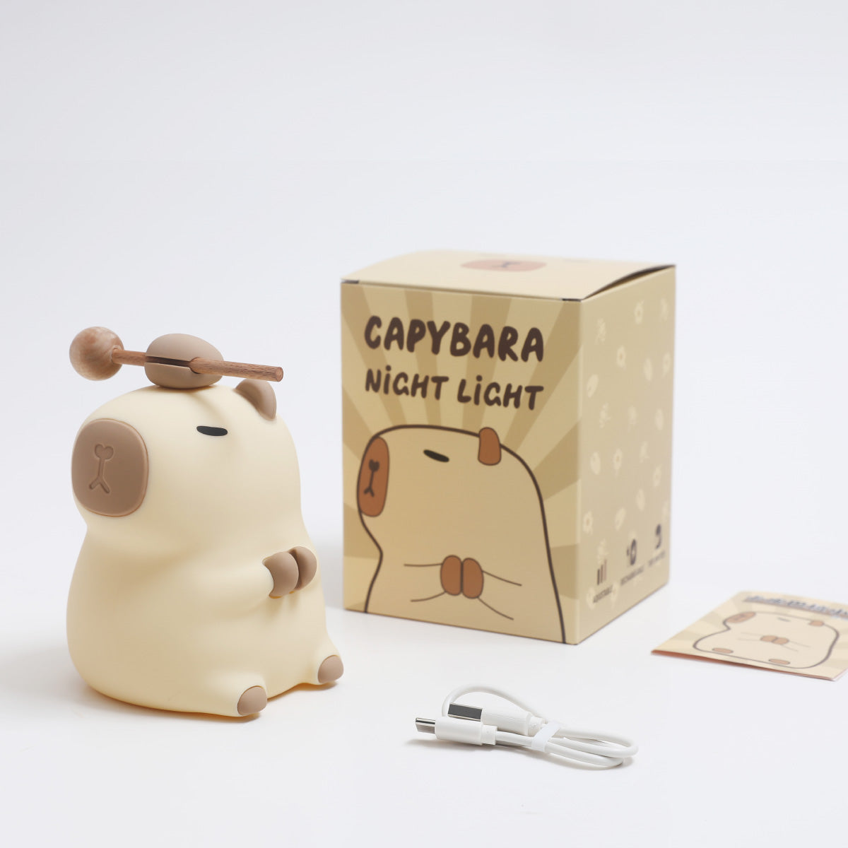 Veilleuse en silicone souple en forme de fleur de Capybara – Cadeau idéal pour les enfants et les filles