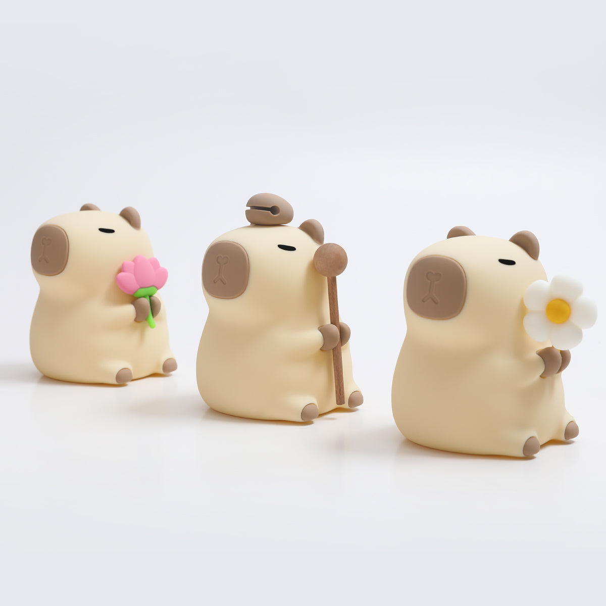 Veilleuse en silicone souple en forme de fleur de Capybara – Cadeau idéal pour les enfants et les filles