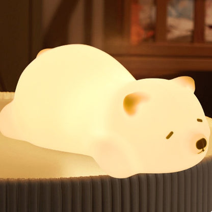 Squishy Silikon Liegender Bär LED-Nachtlicht - Perfektes Geschenk für Kinder und Mädchen