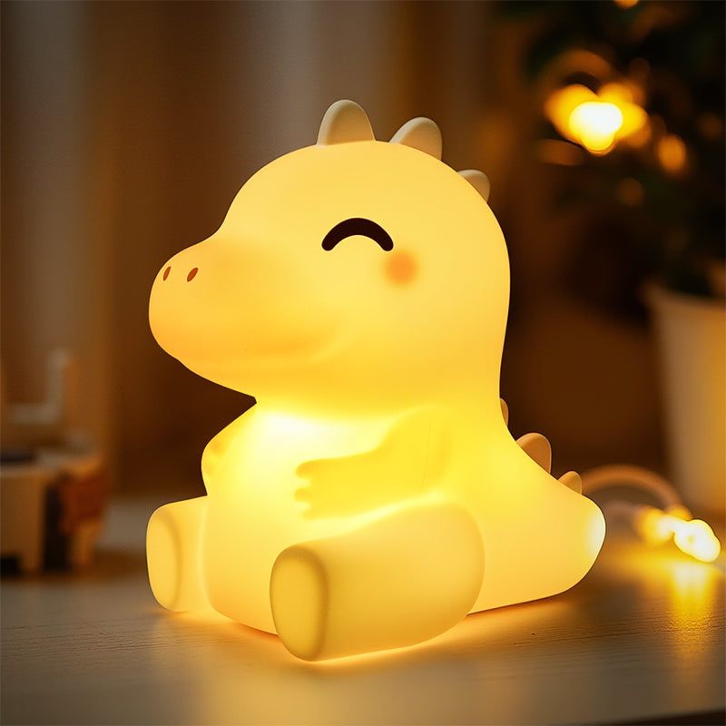 MeWaii® Squishy Silikon-Dinosaurier-LED-Nachtlicht – perfektes Geschenk für Kinder und Mädchen