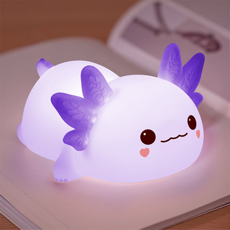 MeWaii® Axolotl Purple 2025 Exclusive Design Squishy Silicone LED Night Light - Perfect Gift for Kids and Girls