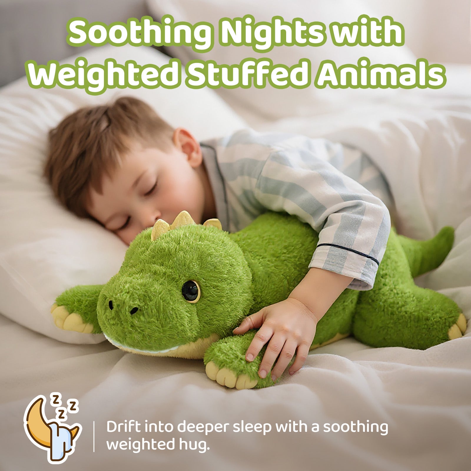 MeWaii® Dinosaur Weighted Stuffed Animal with Microwavable Heating Pad