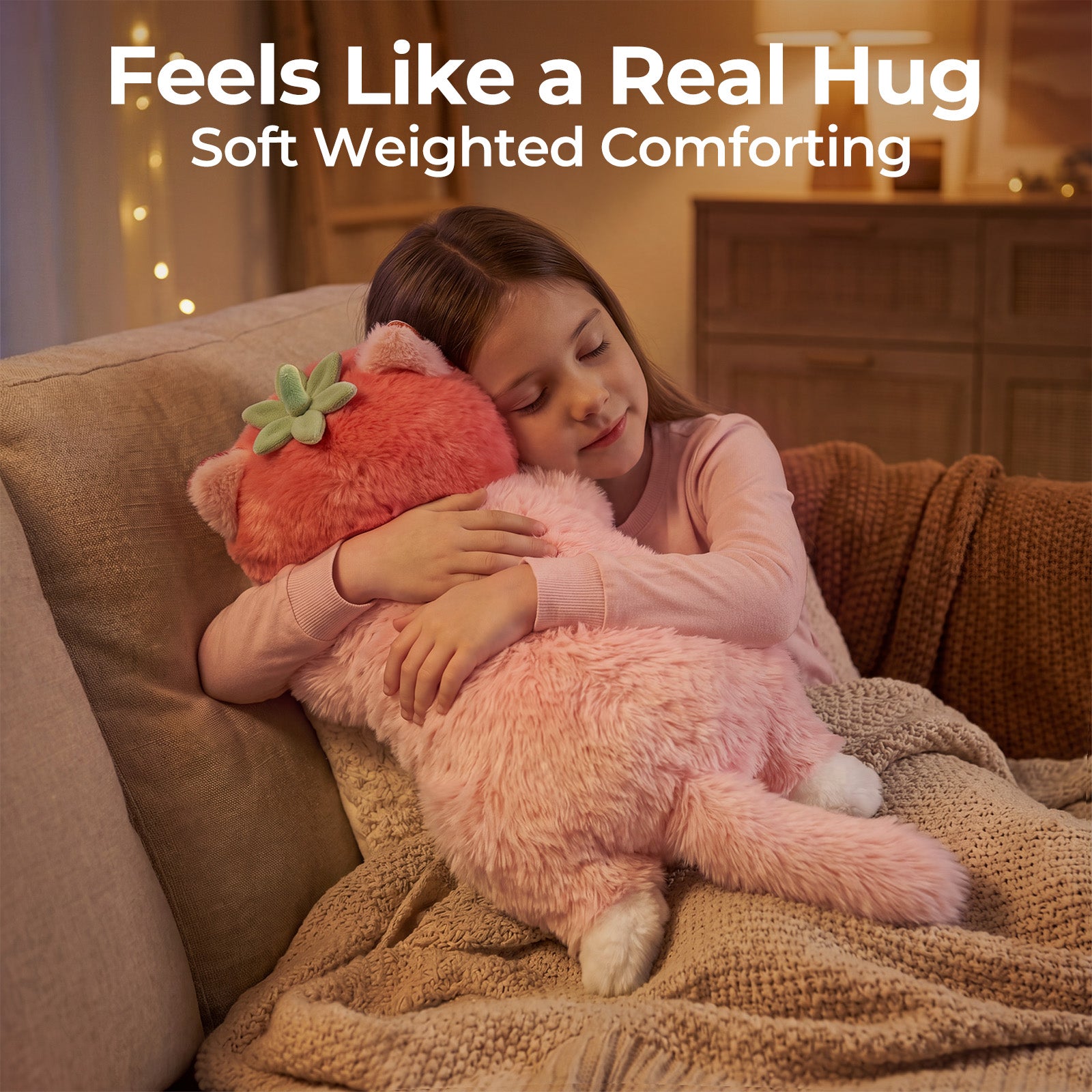 MeWaii® Strawberry Cat Weighted Stuffed Animal