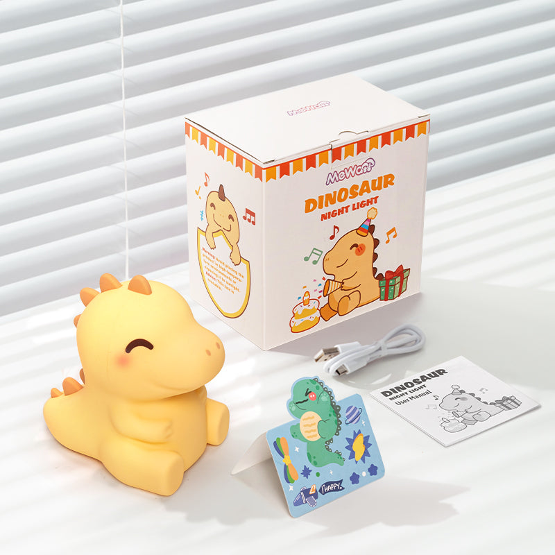 MeWaii® Squishy Silikon-Dinosaurier-LED-Nachtlicht – perfektes Geschenk für Kinder und Mädchen