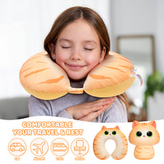 MeWaii® Flip Pillow Orange Tabby Cat Reversible Throw Pillow Neck Pillow Kawaii Plush Pillow Squish Toy